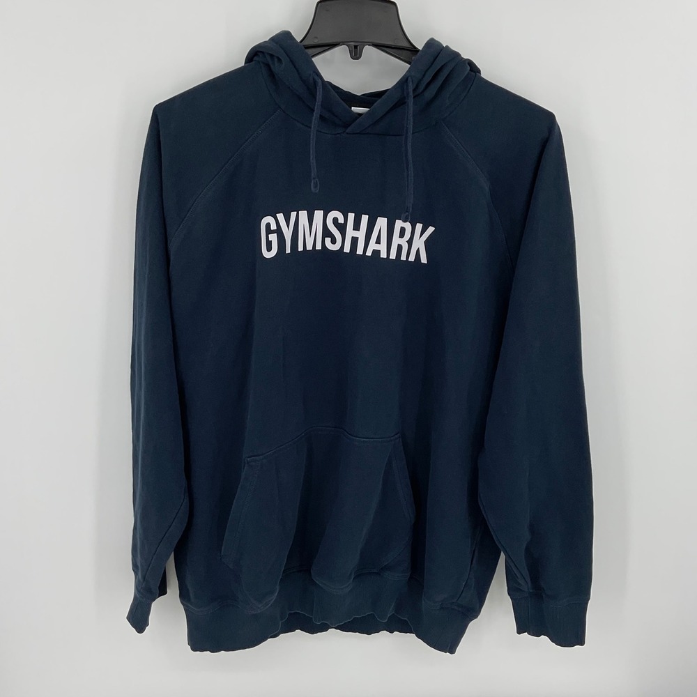 Gymshark Navy Blue‎ Logo Graphic Hooded Sweatshirt Hoodie Men's XXL